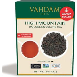 VAHDAM Tè Oolong di Alta Montagna Sfuso | 340g (170+ Tazze) | Tè Oolong Indiano di Darjeeling | Foglie Intere | Monorigine Naturale | Raccolto a Mano in Giardini di Alta Quota
