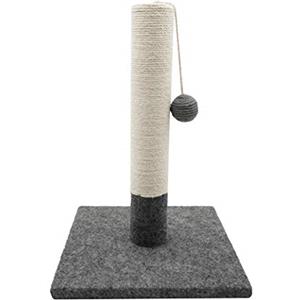 TYROL - Tiragraffi per Gatti 42 cm - Giochi per Gatti in casa, graffiatoio per Gatti in Iuta e Tessuto Resistente con Pompon - Tiragraffi di Design Che Si Sposa Bene con l'arredamento