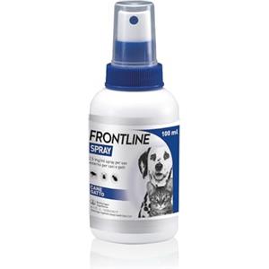 FRONTLINE Spray 100 ml, Antiparassitario per Cani e Gatti e Cuccioli dal Secondo Giorno di Vita, a Lunga Durata, Elimina e Protegge da Zecche, Pulci e Pidocchi