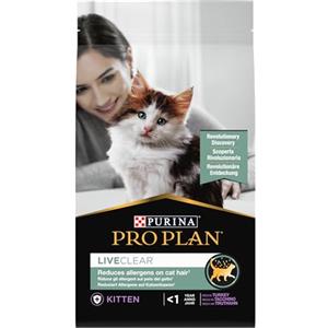 Purina Pro Plan LiveClear Kitten Crocchette Gatto junior cucciolo, Ricco in Tacchino - Sacco da 1,4 kg