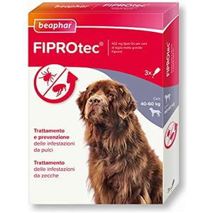 Beaphar FIPROtec Antiparassitario per Cane Taglia Molto Grande (40-60 Kg), Protegge da Pulci e Zecche - In Confeziona da 3 Pipette