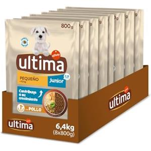 Ultima Taglia Piccola Junior Pollo - Crocchette per cani - Confezione da 8 x 800g - Totale 6,4kg