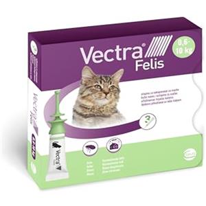 VECTRA Felis Antiparassitario per Gatti, 3 Pipette antipulci in soluzione Spot-on per gattini e gatti adulti, Trattamento e prevenzione pulci gatto