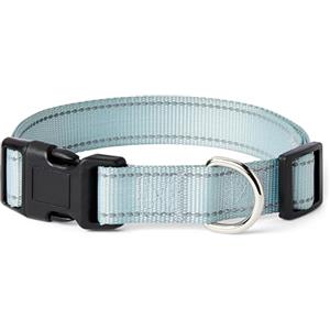 Amazon Basics - Collare Riflettente e Regolabile per Cani, con Anello a D in Metallo e Fibbia a Sgancio Rapido, Taglia L, Blu