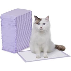 Amazon Basics Tappetini igienici per la lettiera del gatto, profumo al limone, 40 unità, confezione da 1, Viola/Bianco