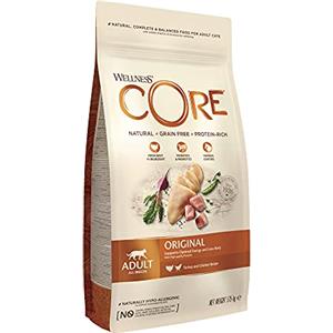 Wellness CORE Original 1,75kg, Pollo/Tacchino - Crocchette per Gatti Adulti, Senza cereali, Naturale, Ipoallergenico, Ricco di Proteine, Alto Contenuto di Carne, Supporta Anche Fianchi e Articolazioni