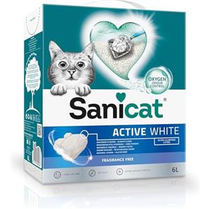 Sanicat - Lettiera per Gatti Agglomerante Senza Profumo | Realizzata con minerali Naturali con Controllo degli odori garantito | Assorbe l'umidità e facilita la Pulizia | capacità di 6 L