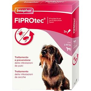 Beaphar FIPROtec Antiparassitario per Cane Taglia Piccola (2-10 Kg), Protegge da Pulci e Zecche - In Confeziona da 3 Pipette