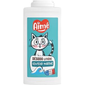 Aimé - Deodorante lettiera gatto - Antiodore per lettiera gatto, 700 ml - Granelli assorbenti origine minerale (Tobermorite) - Deodorante lettiera gatti che assorbe gli odori - Profumo marino