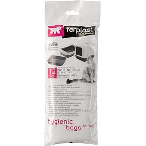 Ferplast Sacchetti Igienici di Ricambio per Lettiere Toilette Gatto, Confezione da 12 Sacchetti, Dimensioni 42 x 30 cm.
