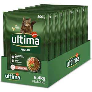 Ultima Adult Salmone - Crocchette per gatti - Confezione da 8 x 800g - Totale 6,4kg
