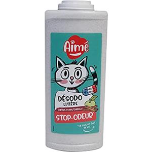 Aimé | Deodorante Lettiera Gatto Anti Odori 700ml | Granuli Assorbitore Odori Realizzati in Tobermorite | Profumo di Mela Cannella