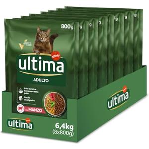Ultima Adult Manzo - Crocchette per gatti - Confezione da 8 x 800g - Totale 6,4kg