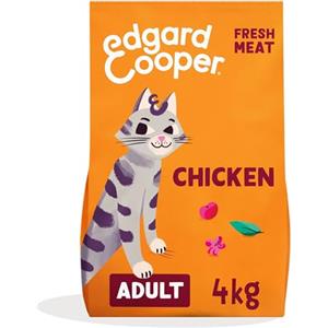 Edgard Cooper Edgard & Cooper Crocchette Gatti, (Pollo Fresco, 4kg), croccantini gatto sterilizzati o attivo, carne fresca e ingredienti naturali, senza cereali, senza zuccheri aggiunti