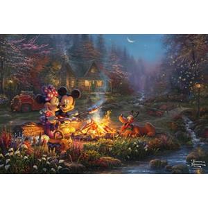 Schmidt Spiele 56558 Thomas Kinkade, Disney, Topolino e Minnie, Sweetheart Campfire, Puzzle da 200 pezzi
