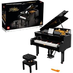 LEGO Ideas Pianoforte a Coda, Set per Adulti, Regalo Espositivo da Collezione con Tastiera Apribile, Motore e Componenti Powered Up Technic con Alimentazione, 21323