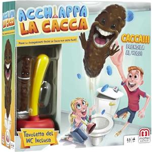 Mattel Games- Acchiappa la Cacca con Toilet Incluso, Gioco da Tavolo per Bambini 5 + Anni, FWW30