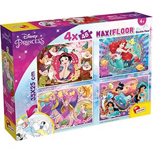 Liscianigiochi- Disney Puzzle Maxifloor 4 X 48 Princess, 91744