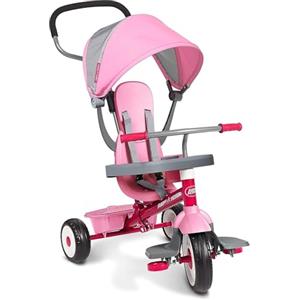 Radio Flyer triciclo-passeggino 4 in 1, rosa, per bambini da 1 a 5 anni