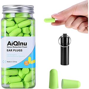 AiQInu Tappi Orecchie dormire, 60 Paia Tappi per le Orecchie 38dB SNR più alto,Super Morbido Tappi per Orecchie Antirumore, per Protezione Dell'udito, Russare