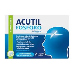Acutil Fosforo Advance, Integratore Alimentare con Vitamina B6, L-Asparagina, Fosfoserina e L-Glutammina, Contribuisce a Rimanere Concentrati e a Ragionare con la Giusta Lucidità, 50 Compresse