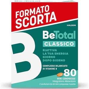 Be-Total Compresse Integratore Alimentare di Vitamina B Riattiva l'Energia, Riduce la Stanchezza, Supporta il Sistema Immunitario, Adulti, 80 Mini Compresse