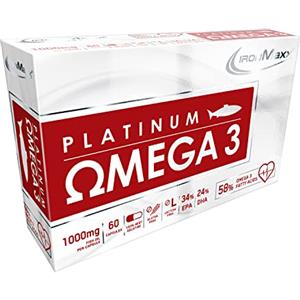 IronMaxx Platinum Omega 3 - Platino Omega 3 - capsule di olio di pesce - alta dose - 60 capsule (1 confezione)