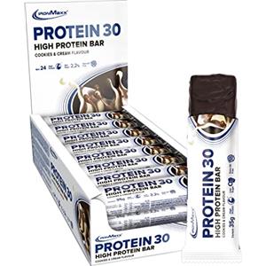 IronMaxx Protein 30 Barretta Proteica - Biscotti E Crema 24 x 35g | Barretta Proteica Senza Olio Di Palma E Senza Glutine Con Vitamine | Adatto Per Un'Alimentazione A Basso Contenuto Di Carboidrati