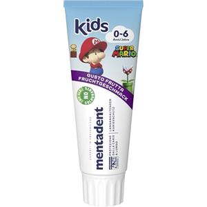 Mentadent Dentifricio Kids, Dentifricio Bambini 0-6 Anni, Gusto Frutta, Con Tecnologia Remineralizzante, Protezione dalla Carie, Ideale per Denti da Latte, 97% Ingredienti Origine Naturale