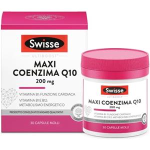 SWISSE Ultiboost - Coenzima Q10 Integratore 200mg, Integratori con Vitamina B12 per Riduzione Stanchezza e B1 per Supporto Sistema Nervoso e Funzione Cardiaca, 30 Capsule Molli, Made in Italy