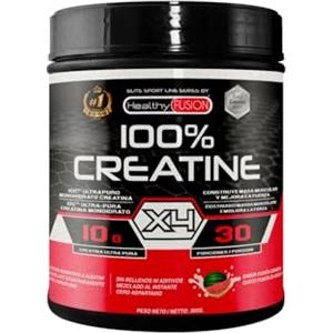 Healthy Fusion 100% Creatina Monoidrato, Alta dose | 10g di Creatina per porzione | Favorisce la crescita muscolare e migliora la resistenza fisica | Alta solubilità | 300g gusto anguria
