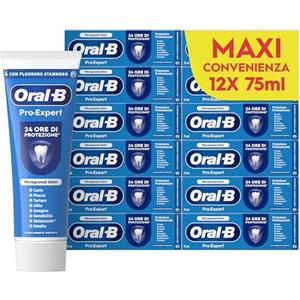 Oral-B Dentifricio Pro-Expert Protezione Professionale 12x75ml, Dentifricio Formato Convenienza, Clinicamente Provato, Pulizia Denti Efficace, Alito Fresco, Sapore Menta Dolce