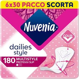 Nuvenia - Proteggi Slip Multistyle Ripiegati Freschezza Quotidiana - Massima Protezione e Bordi Flessibili - 6 Confezioni da 30 Salva Slip