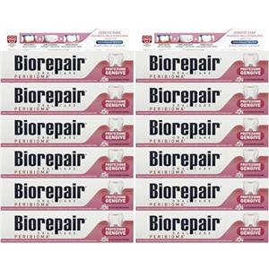 Biorepair, Dentifricio Protezione Gengive Peribioma, 12 Confezioni da 60 ml, Combatte e Previene Problemi Gengivali, con Probiotici, Acido Ialuronico Idratante, Senza Fluoro