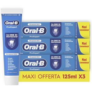 Oral-B Dentifricio Pro-Expert Protezione Professionale 2x125ml, Dentifricio Formato Convenienza, Clinicamente Provato, Pulizia Denti Efficace, Alito Fresco, Sapore Menta Dolce
