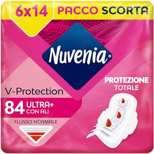 NUVENIA Ultra Giorno Ali 84 Assorbenti, 6 Confezioni da 14 Assorbenti, Maxi scorta per comfort e protezione, flussi normali
