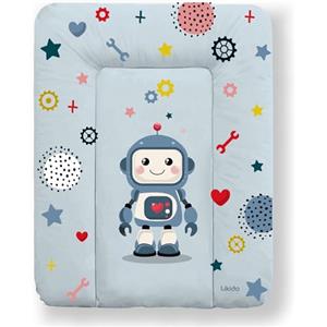Kikido Materassino Fasciatoio 70x50 - Robot - Cuscino Fasciatoio Lavabile per Cambio Pannolino - Materasso Fasciatoio Neonato per Cassettiera Impermeabile 50x70 - Universale