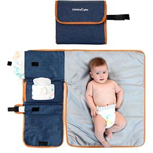 LittleLaughs Fasciatoio Portatile - Fasciatoio Portatile Neonato - Tasche Per Pannolini, Crema, Fazzoletti E Altro - Facile Da Pulire E Impermeabile - Ideale Per La Festa Del Nascituro
