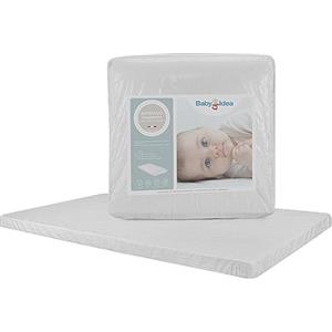baby idea Materasso Lettino Campeggio Sfoderabile Pieghevole Traspirante a Norma EN16890:2017 Federa100% Cotone Oeko-tex® Interno Certificato Certipur™ 60x120x4 OMAGGIO Borsa da Viaggio (Grigio)