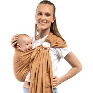 Boba Fascia ad Anelli Porta Bebè da Neonato a Bambino — Porta bebè leggero e traspirante, porta bebè salutare per le anche, fascia porta bebè per il trasporto frontale e laterale, 3,6-15,8 kg (Rye)