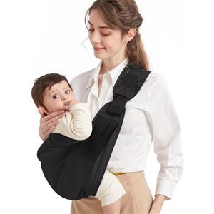 Mumgaroo Fascia Porta Bebe, Marsupio Neonato, Fascia Neonato Multifunzionale On the Go, Marsupio Neonato 0-36 mesi, Tutte le Stagioni, Fino a 15KG, Nero