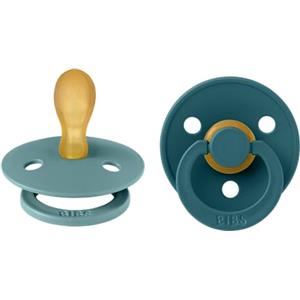 BIBS Colour Symmetrical, Set di 2 ciucci, succhietto senza BPA, Tettarella simmetrica. Lattice di gomma naturale, Prodotto in Danimarca/UE, Taglia 2 (6-18 mesi), Island Sea/Forest Lake