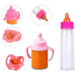 Generico Biberon Magico per Bambole Set 3 Pezzi Biberone Magico Bottiglia Magica e Ciuccio Biberon Latte Giocattolo Accessori per Bambole Bambini Biberone con Latte Magico Poppatoio Tettarella per Bambolotti
