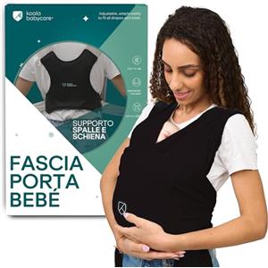 Koala Babycare Fascia Porta Bebe Neonato Facile da Indossare, Regolabile e Unisex - Marsupio Neonati Multiuso Adatto Fino a 9kg - Fascia Porta Bambino Nera