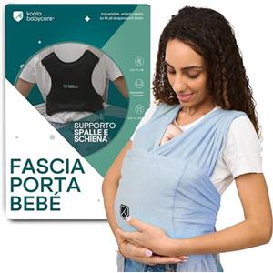 Koala Babycare Fascia Porta Bebe Neonato Facile da Indossare, Regolabile e Unisex - Marsupio Neonati Multiuso Adatto Fino a 9kg - Fascia Porta Bambino Antracite