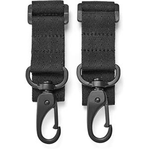 Larkson Ganci per Passeggino Nero - Freya - Ganci Universale per Appendere Borse Fasciatoio e Zaini - Buggy Clips Accessori Neonato - Clip per Passeggino per Borse 2 Pezzi
