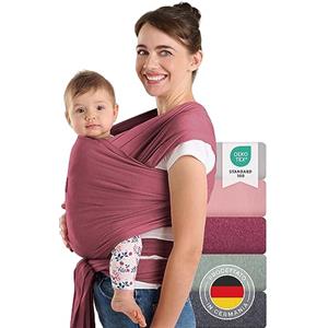 Laleni Fascia Neonato fino a 15kg in Morbido Cotone - Fascia Porta Bebe dalla nascita - Fascia Neonato Porta Bebe Certificata OEKO-TEX - Fascia Bebe Lunga 5,10m - Fascia Elastica Neonato Rosso