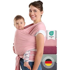 Laleni Fascia Neonato fino a 15kg in Morbido Cotone - Fascia Porta Bebe dalla nascita - Fascia Neonato Porta Bebe Certificata OEKO-TEX - Fascia Bebe Lunga 5,10m - Fascia Elastica Neonato Rossa