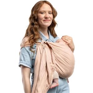 Boba Fascia ad Anelli Porta Bebè da Neonato a Bambino — Porta bebè leggero e traspirante, porta bebè salutare per le anche, fascia porta bebè per il trasporto frontale e laterale, 3,6-15,8 kg (Peony)
