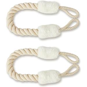 AYESY Fermaporta Corda, 2 Corda Fermaporta Di Sicurezza per Porte e Finestre Corda Anti-Pizzicamento 60 cm Cotone per Maniglia della Porta Ferma Cassetti Sicurezza Bambini e Animali Domestici Bianca
